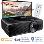 Optoma X400LVe XGA 4000 Lumens Projector – High Brightness, 25,000:1 Contrast, Full 3D, HDMI/VGA/USB Connectivity, 10W Speaker, 15,000h Lamp Life, Eco+ Energy Efficient