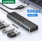 UGREEN 25851 4-Port USB 3.0 Hub | Ultra-Slim USB-A Splitter | 5Gbps SuperSpeed Transfer | Plug & Play Expander for Laptop, Desktop, Xbox, PS5 & More – 0.15m Cable
