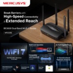 MERCUSYS MR25BE BE3600 Dual-Band Wi-Fi 7 Router – 3.6 Gbps, Multi-Link Operation, 4× Omni Antennas, EasyMesh Compatible, Full Gigabit Ports, App & WPA3 Security