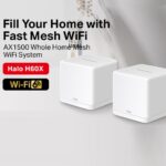 MERCUSYS Halo H60X AX1500 Whole Home Mesh Wi-Fi System 2-Pack – Dual-Band 1500 Mbps, Covers 4,000 ft², Connects 100+ Devices, Seamless Roaming, Full Gigabit Ports