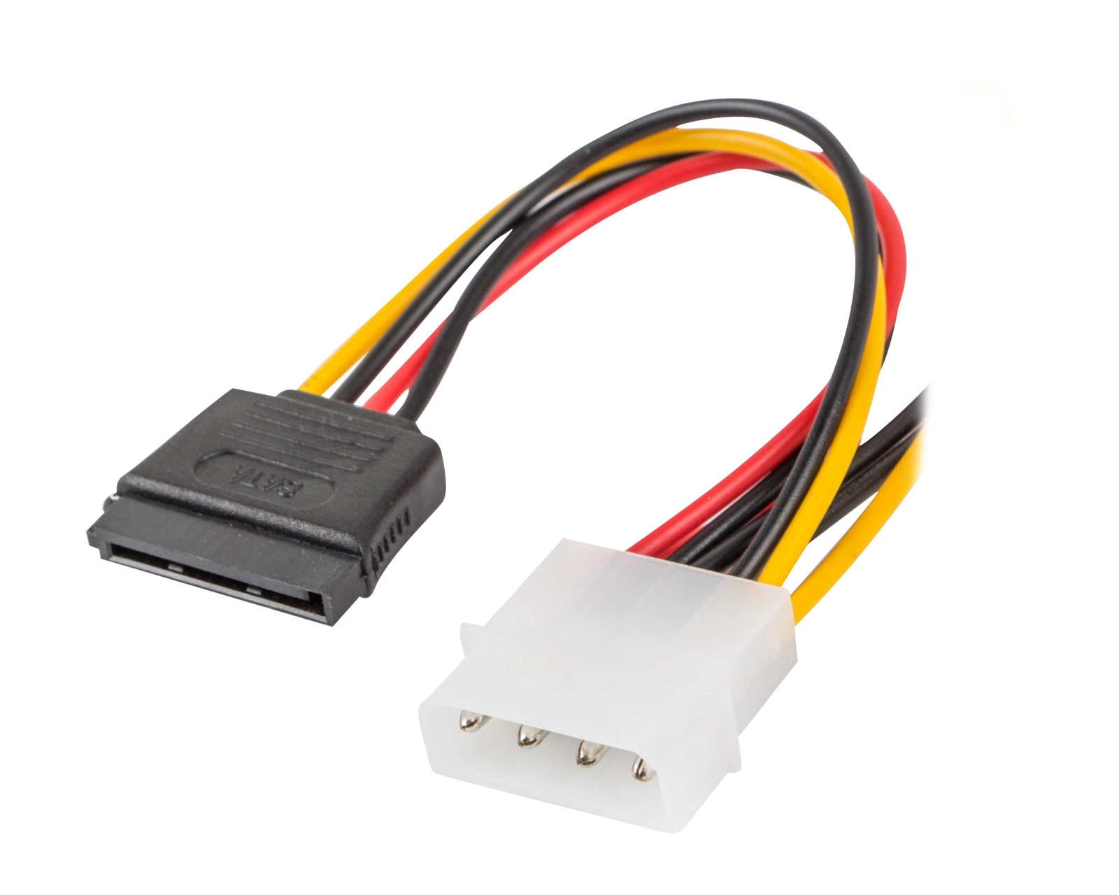 Molex Male to SATA Female Power Cable | 4-Pin to SATA Adapter | 6-Inch Flexible Power Connector | Connect Legacy Molex PSU to Modern SATA HDDs, SSDs & Optical Drives