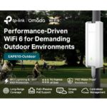 TP-Link EAP610 Outdoor AX1800 WiFi 6 Access Point | Dual-Band 1.8Gbps | IP68 Weatherproof | Omada Mesh | PoE+ | Seamless Roaming | Long-Range Coverage