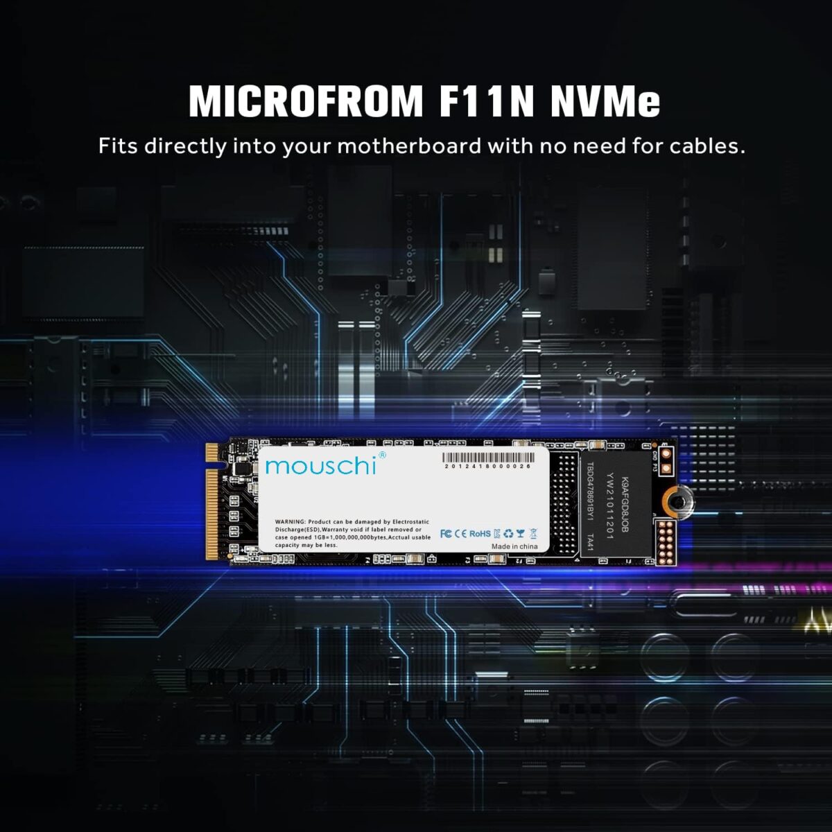 SL500NB-128GB-TBPS MOUSCHI M.2 NVME 2280 128GB GEN3 Mouschi M.2 NVME Gen 3 2280 SSD 128GB – Fast 3500MB/s Read, 3300MB/s Write, High-Performance Solid State Drive For Gaming, Editing, And Lightning Boot Speeds