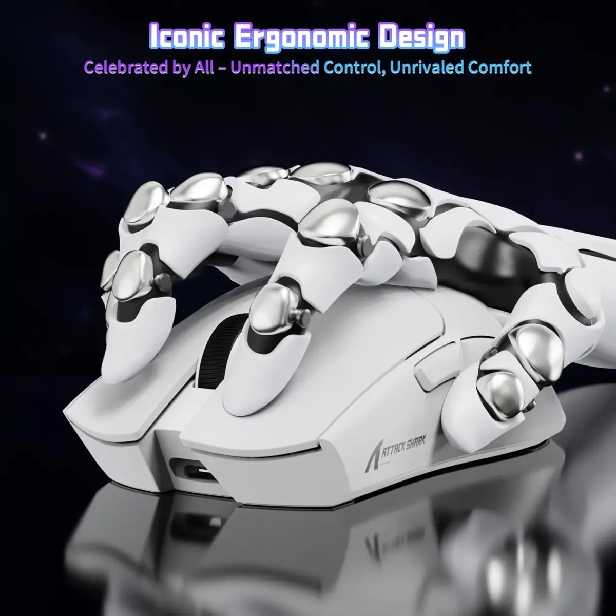 ATTACK SHARK X11-SE Ultra-Light Gaming Mouse – 59g Ergonomic Design, Tri-Mode BT5.2/2.4G/Wired USB-C, PixArt PAW3311 Sensor, 22,000 DPI, 5 Programmable Buttons, White - Image 9