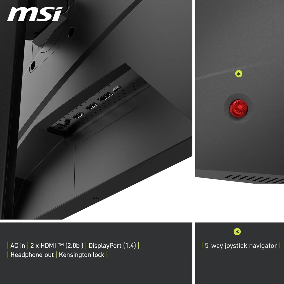 MSI MAG 275F 27" FHD 180Hz 0.5ms Rapid IPS Gaming Monitor – Adaptive Sync, AI Vision, Anti-Flicker, Frameless Design, Ultra-Smooth Gameplay, Black (9S6-3CE21M-001) - Image 7