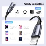 UGREEN Lightning to 3.5mm Audio Adapter (10 cm, Grey) – Apple MFi Certified, 48 kHz/24-bit Hi-Fi Sound, Durable Nylon Braid, Compatible with iPhone 14/13/12/11/SE & iPad Models - Image 6