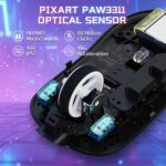 ATTACK SHARK X8-SE Tri-Mode Gaming Mouse – 25K DPI PAW3311 Sensor, 55g Lightweight, 500mAh Battery, 2.4G/Bluetooth/USB-C Wired, 80M Huano Switches, Programmable, Berry Red - Image 4