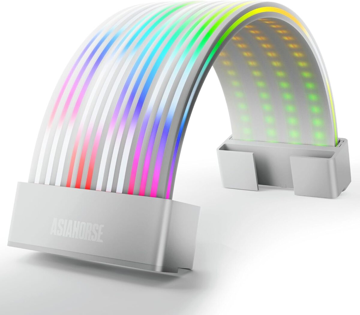 ASIAHORSE AURORA PRO ARGB PSU Cable Cover – 108 LEDs | 5V 3-Pin Sync | Fits 24-Pin & Dual 8-Pin GPU Cables |  White Cover | Clean Aesthetic Cable Management - Image 1