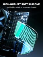 ASIAHORSE 18AWG 24-Pin ARGB Single SR Strimmer – Black | 5V 3-Pin Sync with AURA, MSI, Gigabyte, ASRock | TPE Silicone-Sleeved Cable Extension - Image 2