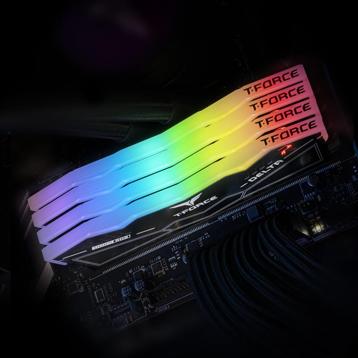 TEAMGROUP T-Force Delta RGB DDR5 16GB Kit (2x 8GB) 6000MHz CL38 1.25 – XMP 3.0 & AMD EXPO Support, On-Die ECC, 120° RGB Lighting, PMIC Power Management, High Stability Gaming RAM | BLACK ~ FF3D516G6000HC38ADC01 - Image 5