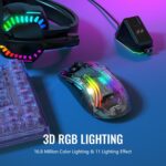 ATTACK SHARK X2 Pro RGB Gaming Mouse – Semi-Transparent Shell, Magnetic Charging Dock, 3 Modes (2.4GHz/Bluetooth/Wired), 5 DPI Levels, Silent Click, Black - Image 5