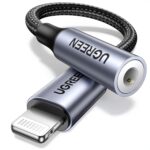 UGREEN Lightning to 3.5mm Audio Adapter (10 cm, Grey) – Apple MFi Certified, 48 kHz/24-bit Hi-Fi Sound, Durable Nylon Braid, Compatible with iPhone 14/13/12/11/SE & iPad Models - Image 2