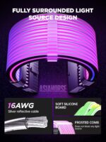 ASIAHORSE 18AWG 24-Pin ARGB Single SR Strimmer – Black | 5V 3-Pin Sync with AURA, MSI, Gigabyte, ASRock | TPE Silicone-Sleeved Cable Extension - Image 3