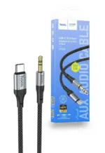 HOCO UPA26 Type-C to 3.5mm Audio Cable – 1M Braided Nylon, Built-in DAC Chip, Hi-Fi Lossless Sound, Gold-Plated Connectors, Oxygen-Free Copper Core, Zinc Alloy Shell, Black