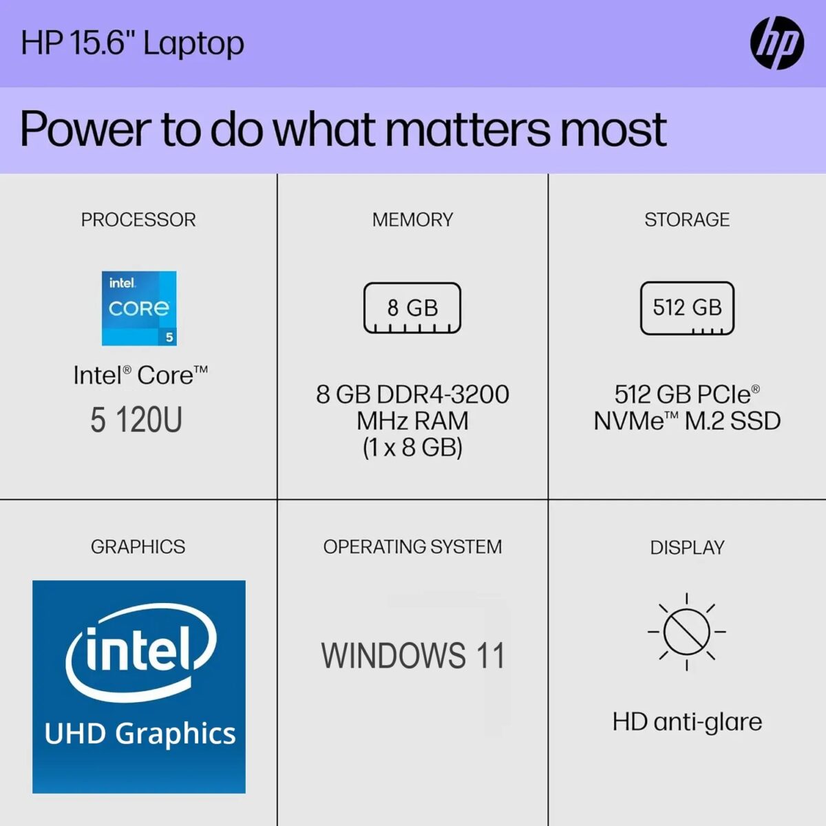 B8LA9UA#ABA HP 15-FD0150WM CORE 5-120U 8GB/512GB SSD/WIN11/15.6"/TOUCH SCREEN HP 15-fd0150wm Intel Core 5 120U | 8GB DDR4 RAM ; 512GB NVMe SSD | Integrated Graphics | 15.6inch FHD IPS TouchScreen | Windows 11 | Meteor Silver 