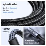 UGREEN Lightning to 3.5mm Audio Adapter (10 cm, Grey) – Apple MFi Certified, 48 kHz/24-bit Hi-Fi Sound, Durable Nylon Braid, Compatible with iPhone 14/13/12/11/SE & iPad Models - Image 7