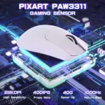 ATTACK SHARK X11-SE Ultra-Light Gaming Mouse – 59g Ergonomic Design, Tri-Mode BT5.2/2.4G/Wired USB-C, PixArt PAW3311 Sensor, 22,000 DPI, 5 Programmable Buttons, White - Image 4