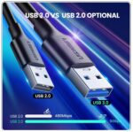 UGREEN-20884 UGREEN USB 3.0 A MALE TO TYPE C MALE CABLE NICKEL PLATING 2M-BLACK UGREEN USB 3.0 Type A Male To Type C Male Cable, 2 meters Nickel Plated, Data Transfer And Charging Support, Up To 5Gbps Speed And 3A Charging | BLACK ~ 20884