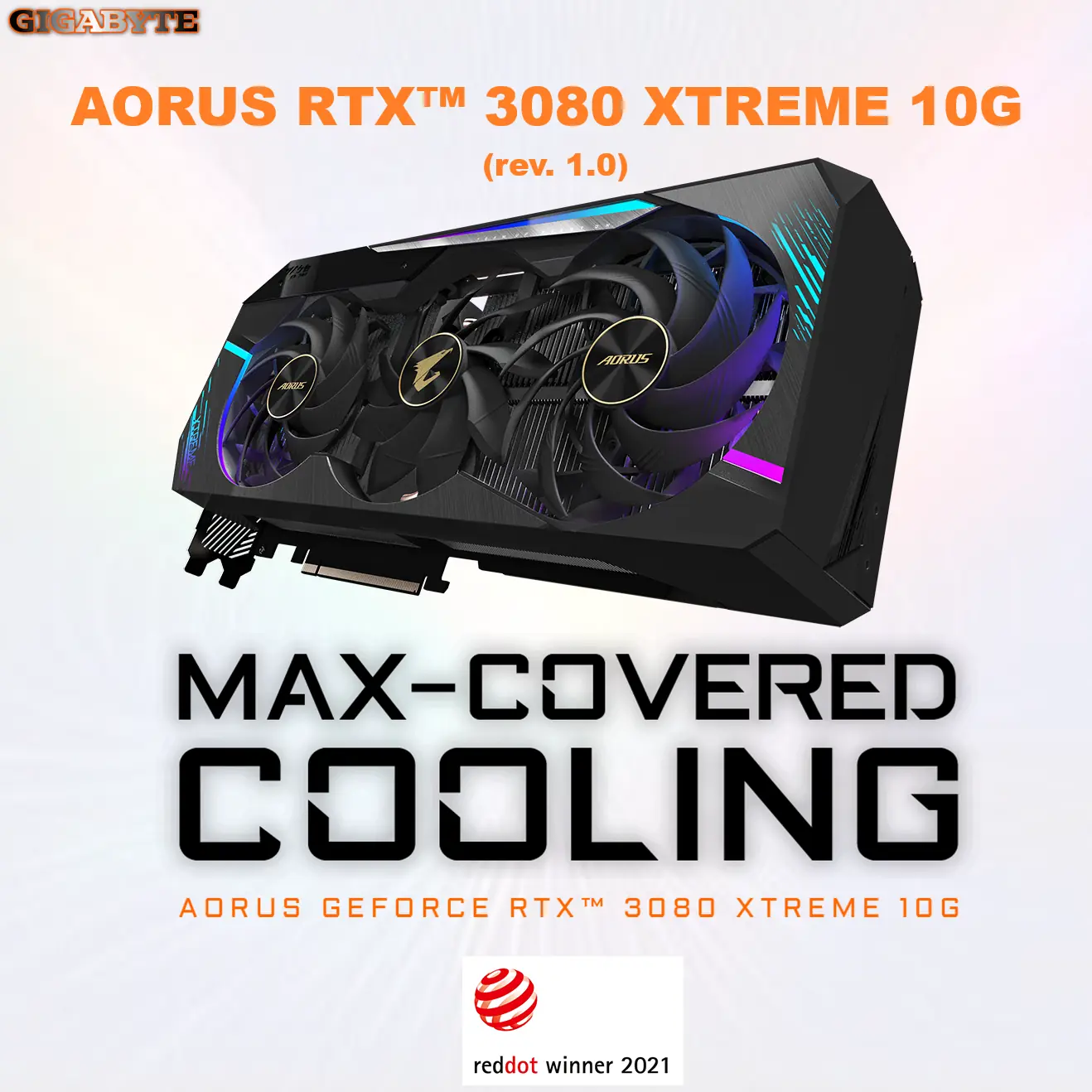GIGABYTE-AUROS-3080- GIGABYTE AUROS 3080 USED 10GB BLACK AORUS GeForce RTX 3080 XTREME 10G 10GB GDDR6X 8704 CUDA Cores 1905MHz Core Clock Max-Covered Cooling LCD Edge View RGB Fusion 2.0 320-Bit PCIe 4.0 | USED ~ GV-N3080AORUS X-10GD