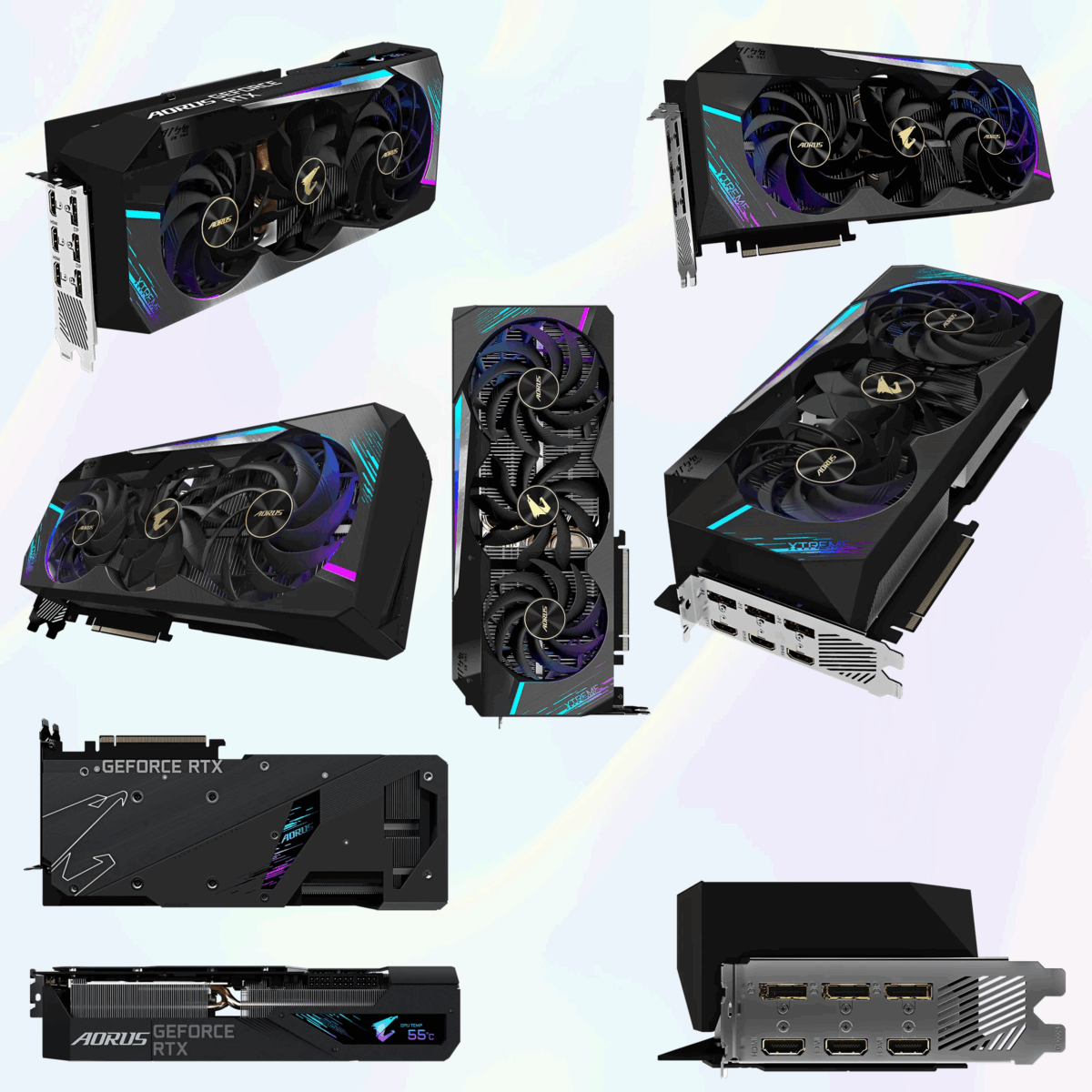 GIGABYTE-AUROS-3080- GIGABYTE AUROS 3080 USED 10GB BLACK AORUS GeForce RTX 3080 XTREME 10G 10GB GDDR6X 8704 CUDA Cores 1905MHz Core Clock Max-Covered Cooling LCD Edge View RGB Fusion 2.0 320-Bit PCIe 4.0 | USED ~ GV-N3080AORUS X-10GD