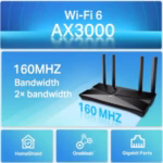 TP-Link Archer AX53 AX3000 Dual Band Gigabit Wi-Fi 6 Router – 3Gbps Speed, OFDMA, 160MHz Bandwidth, HomeShield Security, EasyMesh, WPA3, Alexa Compatible