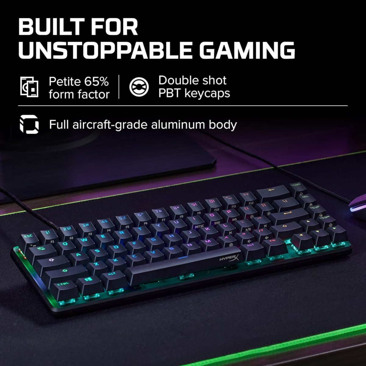 ALLOY-ORIGIN-65%-OB HYPERX ALLOY ORIGIN 65% OPENBOX KEYBOARD AQUA SWITCH HyperX Alloy Origins 65 Gaming Keyboard – Aqua Tactile Switches, 65% Compact Aluminum Frame, RGB Backlit PBT Keycaps, Detachable USB-C, Anti-Ghosting & NGENUITY Control | BLACK