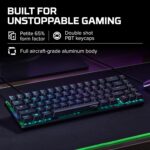 ALLOY-ORIGIN-65%-OB HYPERX ALLOY ORIGIN 65% OPENBOX KEYBOARD AQUA SWITCH HyperX Alloy Origins 65 Gaming Keyboard – Aqua Tactile Switches, 65% Compact Aluminum Frame, RGB Backlit PBT Keycaps, Detachable USB-C, Anti-Ghosting & NGENUITY Control | BLACK
