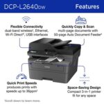 DCP-L2640DW BROTHER LASER PRINTER DUPLEX PRINTIING LCD 34PPM WIFI DIRECT Brother Wireless DCP-L2640DW Compact Monochrome Multi-Function Laser Printer With Print Copy Scan Duplex 36PPM Dual Band Wi-Fi Ethernet USB & Mobile Printing Support Brother DCP-L2640DW Wireless Compact Monochrome Multi-Function Laser Printer with Copy and Scan, Duplex, Mobile, Black & White | Includes Refresh Subscription Trial(1), Works with Alexa