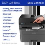 DCP-L2640DW BROTHER LASER PRINTER DUPLEX PRINTIING LCD 34PPM WIFI DIRECT Brother Wireless DCP-L2640DW Compact Monochrome Multi-Function Laser Printer With Print Copy Scan Duplex 36PPM Dual Band Wi-Fi Ethernet USB & Mobile Printing Support Brother DCP-L2640DW Wireless Compact Monochrome Multi-Function Laser Printer with Copy and Scan, Duplex, Mobile, Black & White | Includes Refresh Subscription Trial(1), Works with Alexa
