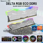 FF2D532G6400HC38JDC0 RAM TEAM TFORCE DELTA RGB 32GB (16X2) 6400MHZ CL38 TEAMGROUP T-FORCE DELTA RGB ECO DDR5 32GB (2x16GB) 6400MHz CL38 Silver | Eco-Friendly Overclocking Memory | RGB Lighting | Intel XMP 3.0 & AMD EXPO | Lifetime Warranty