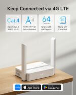 CUDY-LT300 CUDY LT300 4G LTE N300 WIFI ROUTER 300Mbps WHITE Cudy LT300 2.0 4G N300 Wi-Fi Router With Nano SIM Slot, Dual Ethernet Ports, VPN, And Cloud App Control – 4G Cat.4 150Mbps, 300Mbps Wi-Fi, WPA3 Security 
