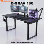 E-GRAV-180 COUGAR E-GRAV 180 ELECTRIC GAMING DESK 180X80CM COUGAR E-GRAV 180 Electric Gaming Desk , 180 x 80 cm Carbon Fiber Desktop , Motorized Adjustable Height 73~118 cm , Dual Memory Presets , Cable Management Tray , Full Desk Mousepad | BLACK