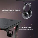 DESK-GT-02 GAMING DESK GT 02 810x700x150MM GT-02 Z-Shaped RGB Gaming Desk – 140×60×73 cm Carbon-Fibre Surface, Dual Cable Grommets, Cup & Headphone Holders, Steel Frame Stability, Customizable RGB Edge Lighting , Foldable & Compact GT-02 RGB Gaming Table – 140×60cm Carbon Fiber Surface, Z-Shaped Metal Frame, RGB LED Lights, Cup Holder, Headset Hook, Dual Cable Ports, Steel Frame Stability, Customizable RGB Edge Lighting , Foldable & Compact