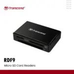 Transcend RDF9 All-in-One UHS-II Multi Card Reader – USB 3.1 Gen 1, SDXC/SDHC/microSD/CompactFlash Support, 260MB/s Read, 190MB/s Write, Compact Design for Professionals