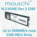 SL500NB-128GB-TBPS MOUSCHI M.2 NVME 2280 128GB GEN3 Mouschi M.2 NVME Gen 3 2280 SSD 128GB – Fast 3500MB/s Read, 3300MB/s Write, High-Performance Solid State Drive For Gaming, Editing, And Lightning Boot Speeds