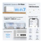 MERCUSYS Halo BE3600 Wi-Fi 7 Whole Home Mesh System 3-Pack – Dual-Band 3.6Gbps, Covers 7,000 ft², Connects 150+ Devices, Full Gigabit Ports, MERCUSYS App Control - Image 4