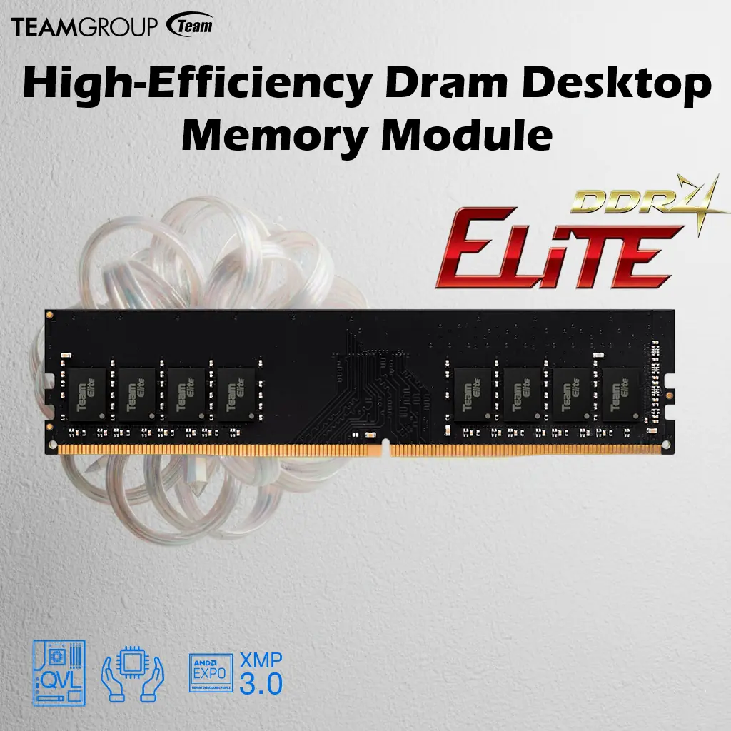 TED48G3200C2201 RAM TEAMGROUP ELITE DDR4 8GB 3200MHZ DESKTOP Teamgroup Elite Ddr4 8Gb 3200Mhz Pc4-25600 Cl22 1.2V Desktop Memory – High-Efficiency Dram Module, Low Power, Jecec Standard, Dual-Channel Ready, Stable Performance Ram
