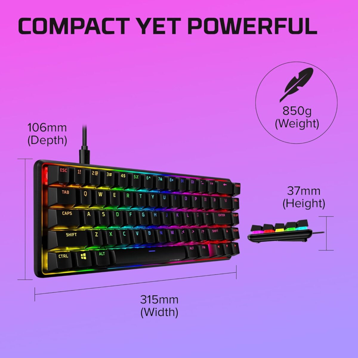 ALLOY-ORIGIN-65%-OB HYPERX ALLOY ORIGIN 65% OPENBOX KEYBOARD AQUA SWITCH HyperX Alloy Origins 65 Gaming Keyboard – Aqua Tactile Switches, 65% Compact Aluminum Frame, RGB Backlit PBT Keycaps, Detachable USB-C, Anti-Ghosting & NGENUITY Control | BLACK