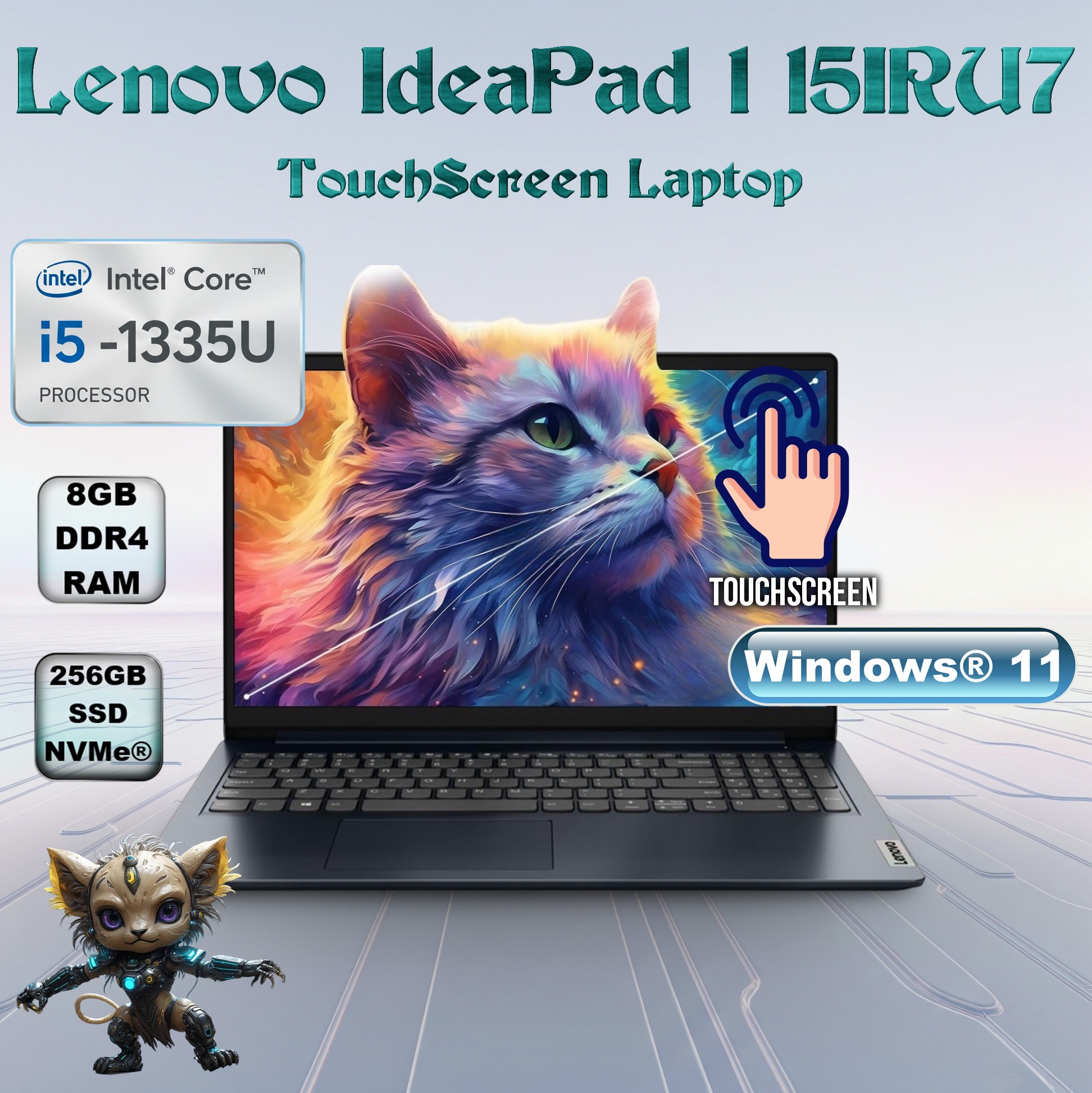 83B40006US LENOVO IDEAPAD 1 15IRU7 I5-1335U 8GB RAM/ 256GB SSD/ 15.6" FHD/WIN11-ABYSS BLUE LENOVO IdeaPad 1 15IRU7  Intel® Core i5-1335U | 8 GB DDR4 RAM ; 256GB SSD NVMe | 15.6-inch IPS FHD Touchscreen | UHD Graphics | Windows 11 | Abyss Blue