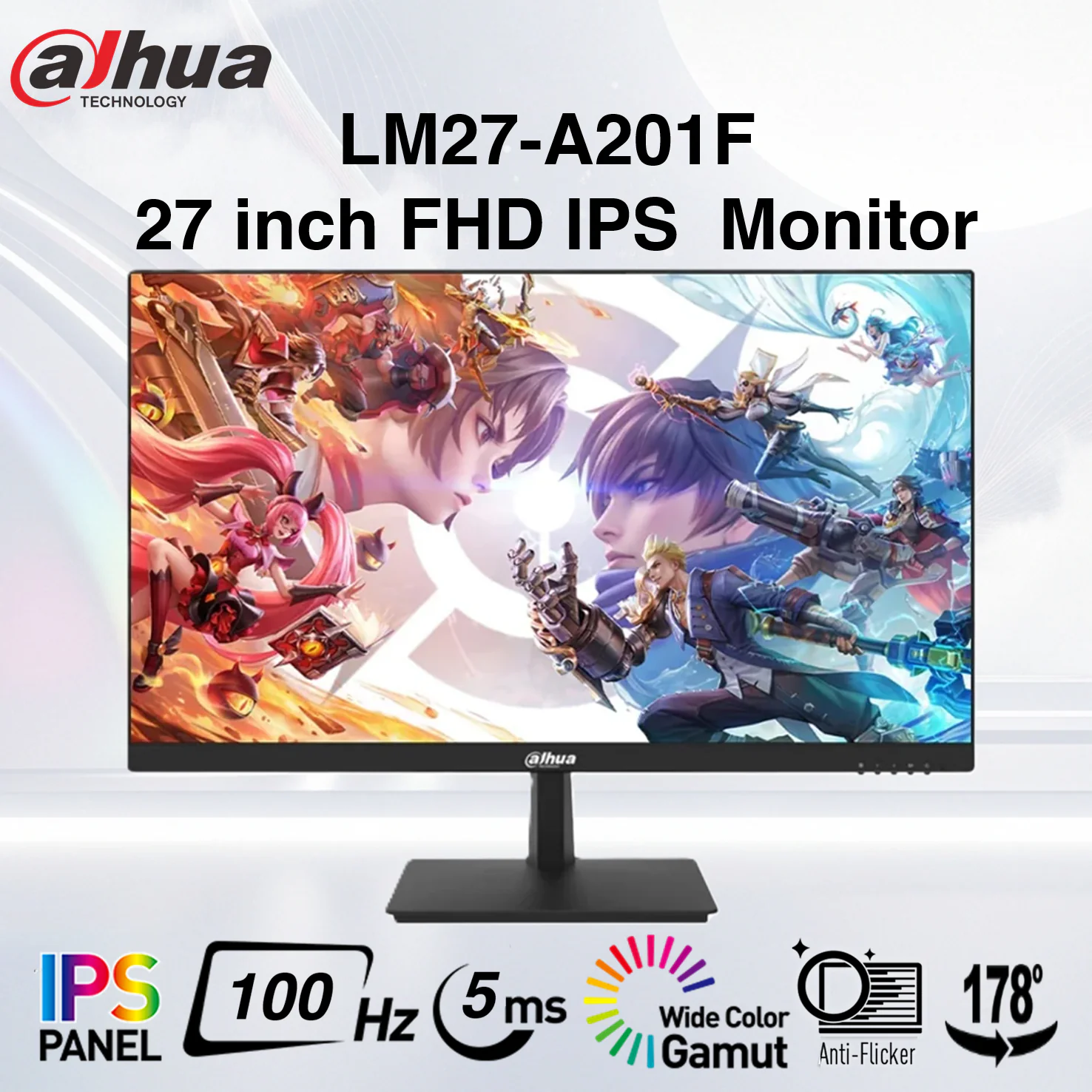 DHL-LM27-A201F DAHUA SCREEN 27" 100HZ Dahua LM27-A201F 27" FHD IPS 100Hz  Monitor - 5ms (GtG) Response Time, Eye-Care , HDMI + VGA, Ultra-Thin Bezel , Wide Color Gamut, Eye-Care Technology, Sleek Design for Work, Gaming & Entertainment
