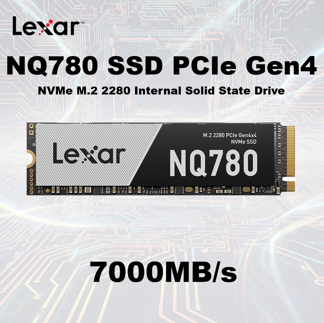 Lexar® NQ780 M.2 2280 PCIe Gen 4×4 NVMe SSD_8fejyx8fejyx8fej LNQ780X004T-RNNNU LEXAR NQ780 M.2 NVME 4TB 7000MB/S Lexar NQ780 4TB M.2 2280 PCIe Gen4×4 NVMe SSD | Up To 7000MB/s Read & 6000MB/s Write | 8-Channel Controller | HMB + SLC Cache | Laptop-Friendly Single-Sided Design | LNQ780X004T-RNNNU
