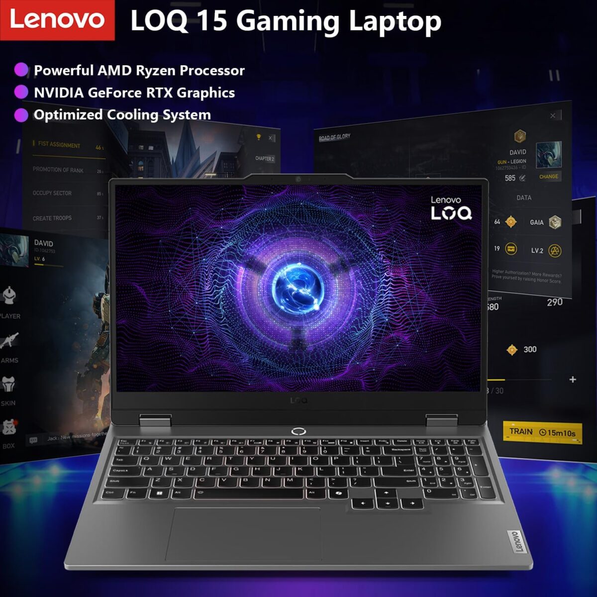 83JC00GKUS LENOVO LOQ 15ARP9 AMD RYZEN 5-7235HS 3.2Hz 12GB RAM/512GB SSD/ RTX 4050/15.6" FHD/WIN11 -L Lenovo AI PC LOQ 15ARP9 AMD Ryzen 5 7235HS | 12GB DDR5 RAM ; 512GB SSD NVMe | RTX 4050 (6GB) | 15.6-inch FHD IPS 144Hz | White Backlit Keyboard | Windows® 11 | Luna Grey 