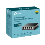 TP-Link TL-SG105MPE 5-Port Gigabit Easy Smart Switch – 4× PoE+ Ports 120W Budget, VLAN, QoS, IGMP Snooping, PoE Auto-Recovery, Fanless Metal Case, Desktop/Wall-Mount - Image 4
