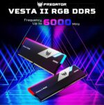 BL.9BWWR.378 RAM ACER PREDATOR VESTA II RGB 32GB (16X2) 6000MHZ BLACK ACER Predator Vesta II RGB DDR5 32GB RAM Kit (2x16GB) 6000MHz CL32 1.35V PC5-48000 Gaming Memory ,  Intel XMP 3.0 & AMD EXPO , On-Die ECC , Aluminum Alloy Heat Sink | BLACK ~ BL.9BWWR.378