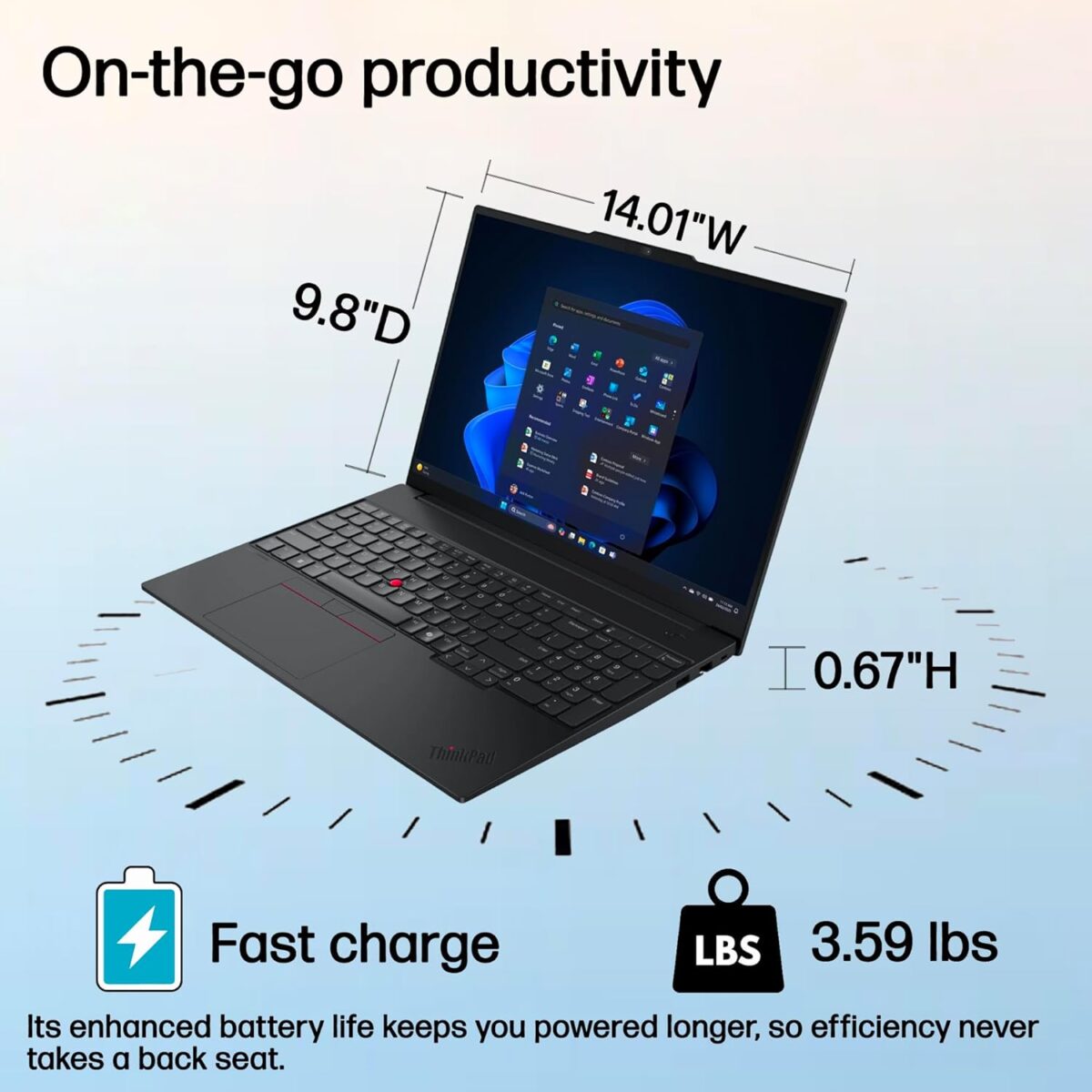 21SSS01L00 LENOVO THINKPAD E16 GEN3 ULTRA 5 225H 8GB DDR5 RAM/512GB NVME/16" WUXGA/DOS/LENOVO CASE Lenovo ThinkPad E16 Gen 3 Intel® Core Ultra 5 225H | 8GB DDR5 RAM ; 512GB NVMe SSD | 16-inch WUXGA IPS Display | Intel® UHD Graphics | DOS | Laptop Bag Included | ECLIPSE BLACK