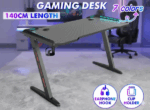DESK-GT-02 GAMING DESK GT 02 810x700x150MM GT-02 Z-Shaped RGB Gaming Desk – 140×60×73 cm Carbon-Fibre Surface, Dual Cable Grommets, Cup & Headphone Holders, Steel Frame Stability, Customizable RGB Edge Lighting , Foldable & Compact GT-02 RGB Gaming Table – 140×60cm Carbon Fiber Surface, Z-Shaped Metal Frame, RGB LED Lights, Cup Holder, Headset Hook, Dual Cable Ports, Steel Frame Stability, Customizable RGB Edge Lighting , Foldable & Compact