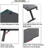 DESK-GT-02 GAMING DESK GT 02 810x700x150MM GT-02 Z-Shaped RGB Gaming Desk – 140×60×73 cm Carbon-Fibre Surface, Dual Cable Grommets, Cup & Headphone Holders, Steel Frame Stability, Customizable RGB Edge Lighting , Foldable & Compact GT-02 RGB Gaming Table – 140×60cm Carbon Fiber Surface, Z-Shaped Metal Frame, RGB LED Lights, Cup Holder, Headset Hook, Dual Cable Ports, Steel Frame Stability, Customizable RGB Edge Lighting , Foldable & Compact