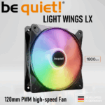 BEQUIET-WINGS-LX-120 FAN BE QUIET LIGHT WINGS LX 120MM PWM SINGLE FAN Be Quiet! Light Wings LX 120mm PWM High-Speed ARGB Fan – 2100RPM Silent Cooling, 16 ARGB LEDs, Closed Loop Motor, Rifle Bearing, 60,000h Lifespan, 2.51mm H₂O Pressure | BLACK
