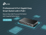 TP-Link TL-SG108PE 8-Port Gigabit Easy Smart Switch – 4× PoE+ Ports 64W Budget, VLAN, QoS, IGMP Snooping, Auto-Recovery, Fanless Metal Case, Desktop/Wall-Mount