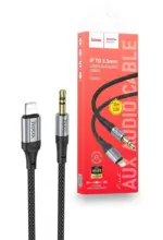 HOCO UPA26 Type-C to Lightning 3.5mm Braided Audio Cable – 1M Metal + Nylon, Hi-Fi Digital-to-Analog Sound Conversion, Durable Flexible Design, Black